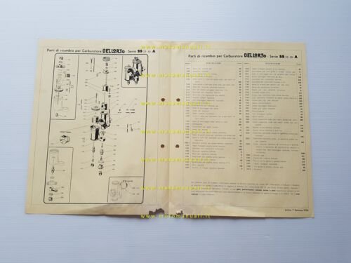 Dell'Orto produzione modelli carburatori serie SS 23-30 1955 depliant originale