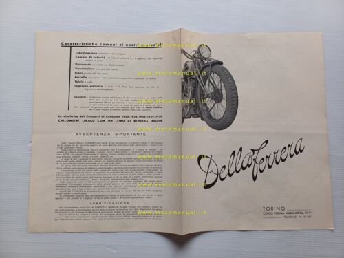 Della Ferrera 500 T -350 SS- 175 -motofurgone depliant anteguerra …