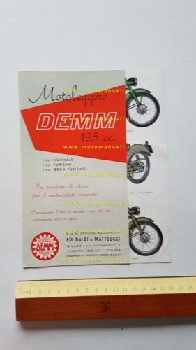 DEMM 125 Normale Turismo Gran Turismo 1954 depliant ITALIANO originale