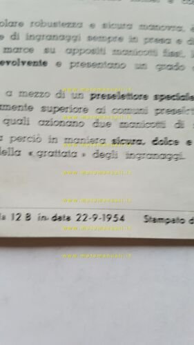 DEMM 125 Normale Turismo Gran Turismo 1954 depliant ITALIANO originale