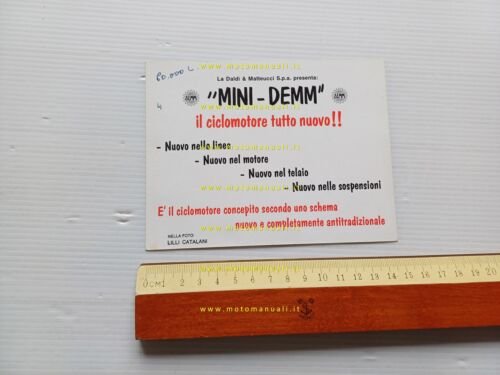 DEMM 44 Mini-Demm 1a serie 1967 cartolina originale no depliant