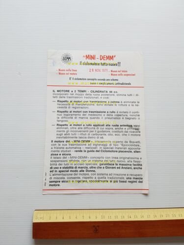 DEMM 44 Mini-Demm 1a serie 1967 depliant ITALIANO originale
