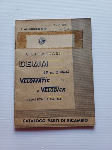 DEMM 49 VeloDick VeloMatic 1960 catalogo ricambi originale parts catalogue