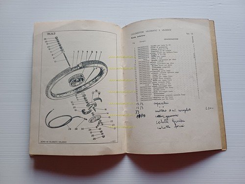 DEMM 49 VeloDick VeloMatic 1960 catalogo ricambi originale parts catalogue