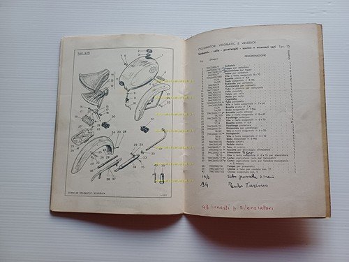 DEMM 49 VeloDick VeloMatic 1960 catalogo ricambi originale parts catalogue
