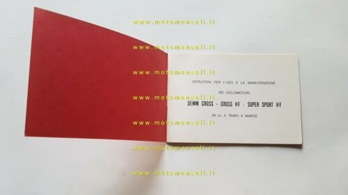 Demm 50 Cross-Cross HF-Supersport HF Manuale Uso originale Moped Owner's …