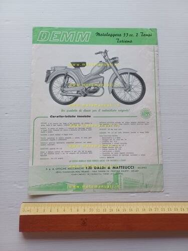 Demm 53 4T Sport - 2T Turismo 1961 depliant italiano …