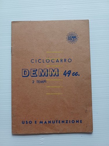 DEMM Ciclocarro 49 1967 manuale uso originale italiano engine owner's …