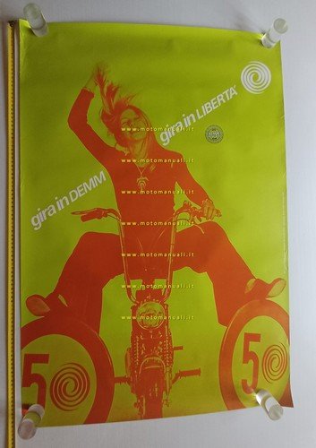 DEMM ciclomotori 50 manifesto poster anni 70 originale