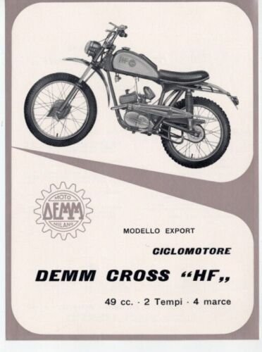 Demm Cross HF 50 4V depliant originale epoca motorcycle brochure