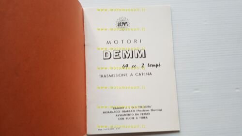 Demm motore 49 2-3 V 1971 manuale uso manutenzione libretto …