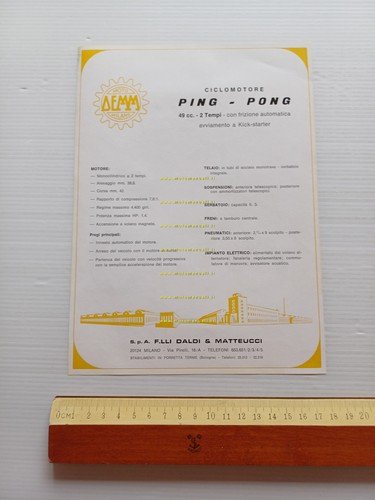 Demm Ping Pong 50 depliant italiano originale