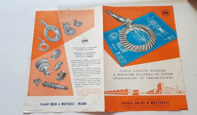 Demm produzione ingranaggi 1964 depliant originale no moto brochure