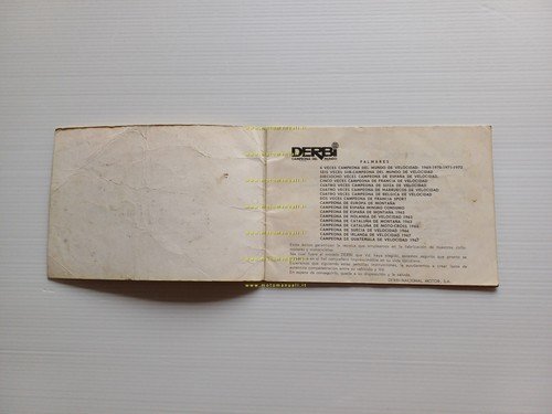 Derbi 50 Antorcha Coyote GT 4V 1974 manuale uso manutenzione …