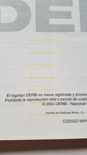 Derbi Atlantis 50-100 scooter 2004 manuale uso manutenzione originale