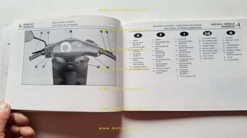 Derbi Atlantis 50-100 scooter 2004 manuale uso manutenzione originale