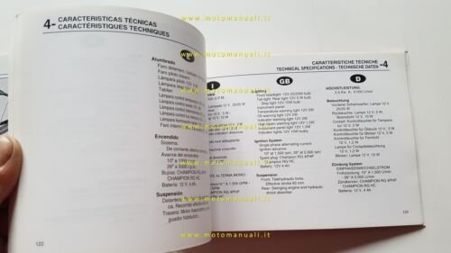 Derbi Atlantis 50-100 scooter 2004 manuale uso manutenzione originale