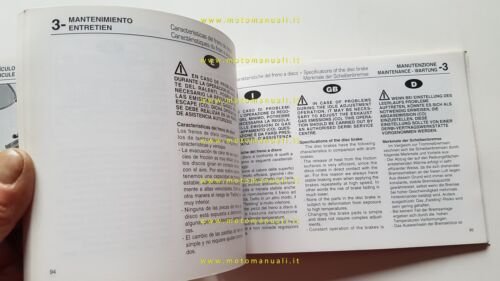 Derbi Atlantis 50-100 scooter 2004 manuale uso manutenzione originale