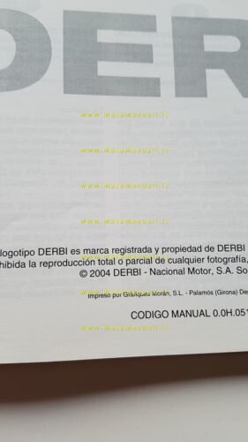 Derbi GPR 50 Nude 2004 manuale uso manutenzione libretto originale