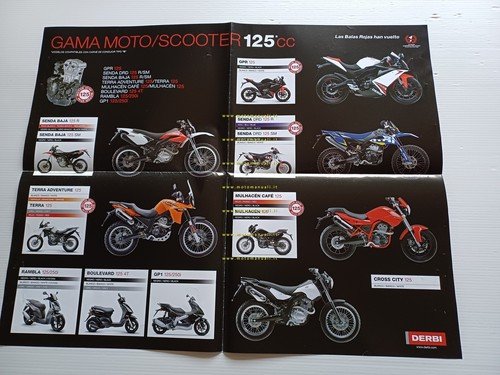 Derbi produzione 2008 moto scooter ciclomotori depliant italiano originale