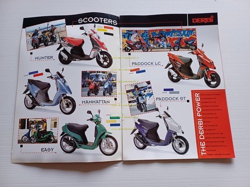 Derbi produzione moto scooter modelli 1997 depliant inglese originale