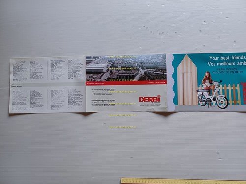 Derbi produzione tutti modelli 1991 depliant inglese francese originale