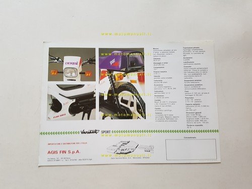 Derbi Variant Sport 50 A.E. 1991 depliant italiano originale
