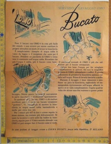 Detersivo OMO - Bucato - Volantino pubblicitario - Anni '60 …