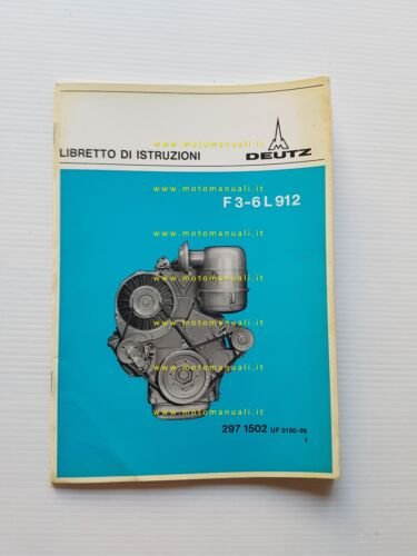 DEUTZ Motore F 3-6 L 912 1974 manuale uso manutenzione …