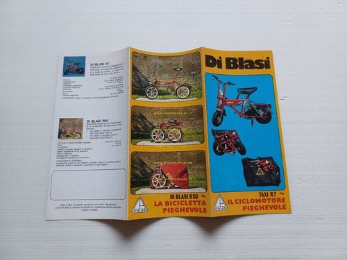 Di Blasi ciclomotori pieghevoli R7 - R50 anni 70 depliant …