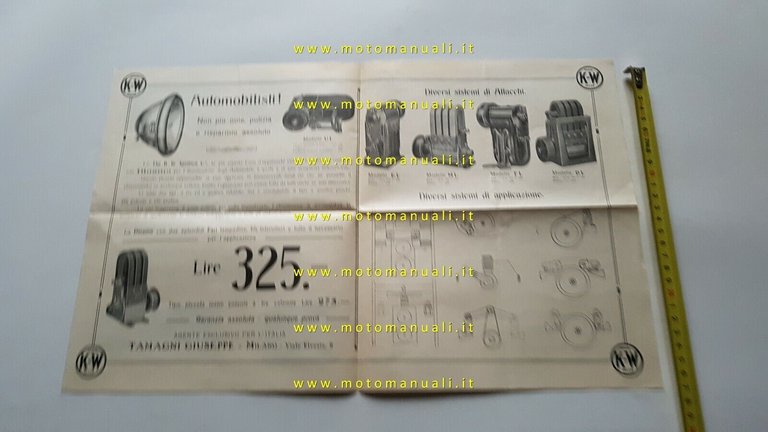 Dinamo e accessori auto K-W anni 10 depliant italiano originale