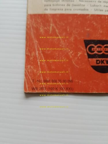 DKW Junior catalogo accessori speciali depliant originale