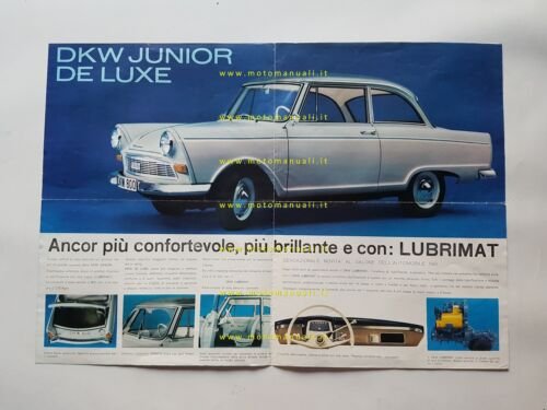 DKW Junior De Luxe 1961 depliant italiano originale