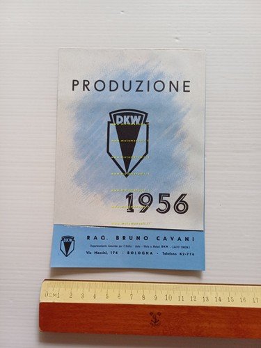DKW produzione modelli 1956 depliant originale italiano