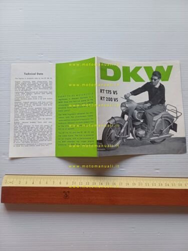 DKW RT 175 VS - RT 200 VS 1957 depliant …