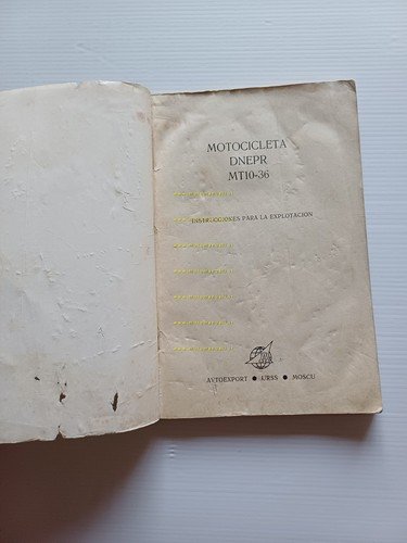 DNEPR MT10-36 650 Sidecar manuale uso manutenzione libretto originale spagnolo