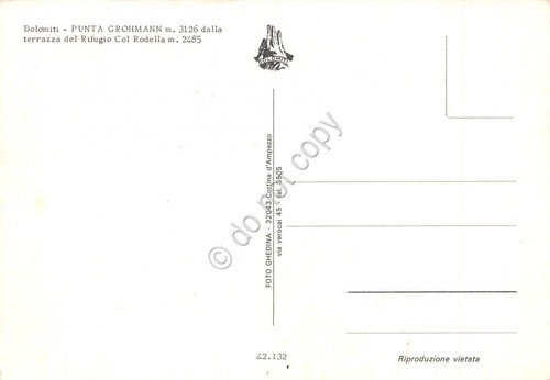 Dolomiti Punta Grohmann terrazza Rifugio Col Rodella animata cartolina (Bolzano)