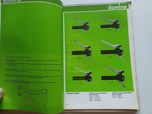 Domino catalogo generale produzione leve - comandi 1981 originale