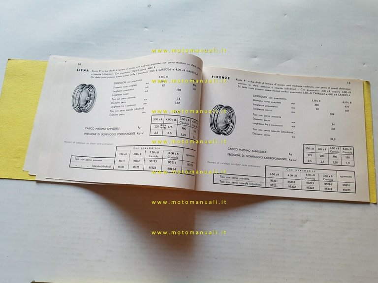 Doniselli catalogo ruote balestre forcelle motocarri ciclocarri anni 60
