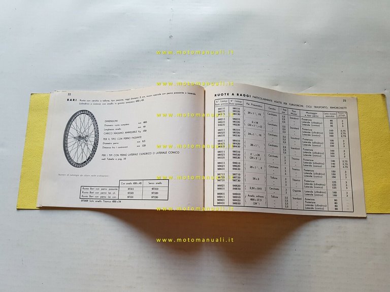 Doniselli catalogo ruote balestre forcelle motocarri ciclocarri anni 60
