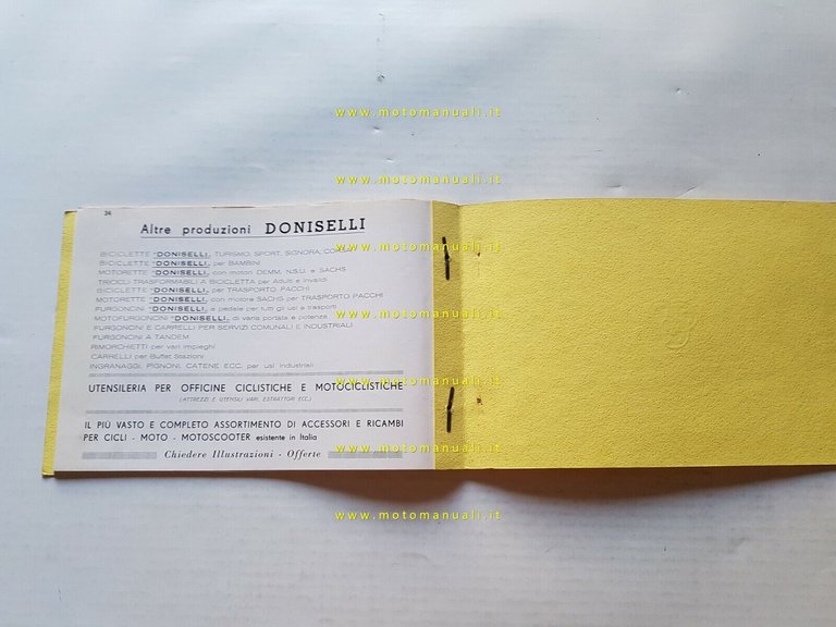 Doniselli catalogo ruote balestre forcelle motocarri ciclocarri anni 60