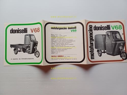 Doniselli motocarro 50 V68 1968 depliant originale ITALIANO