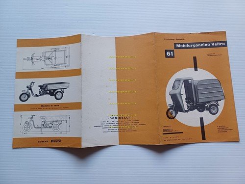 Doniselli motofurgoncino Veltro 50 1961 depliant italiano originale