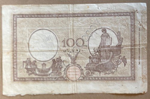 Doppio Autografo Arturo Toscanini e Grabriele D'Annunzio su banconota 100 …