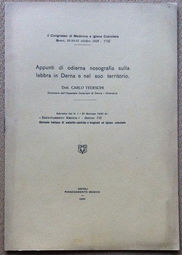 Dott. Carlo Tedeschi - Appunti di nosografia sulla Lebbra in …