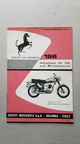 Ducati 125 Bronco 1960 circa manuale uso per USA owner's …