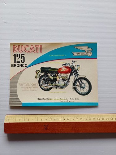 Ducati 125 Bronco 1964 depliant originale inglese USA