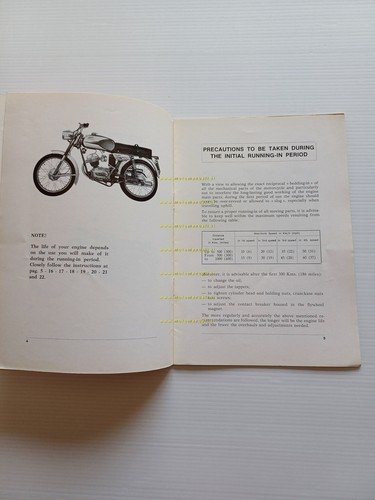 Ducati 125 Cadet 4 manuale uso manutenzione libretto originale INGLESE