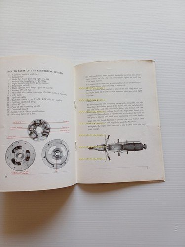 Ducati 125 Cadet 4 manuale uso manutenzione libretto originale INGLESE