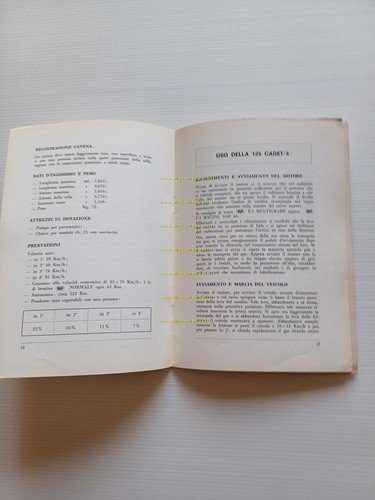 Ducati 125 Cadet 4 manuale uso manutenzione libretto originale ITALIANO